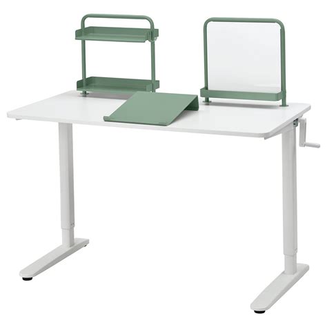 RELATERA desk combination sit/stand, white/light grey-green, 117x60 cm ...
