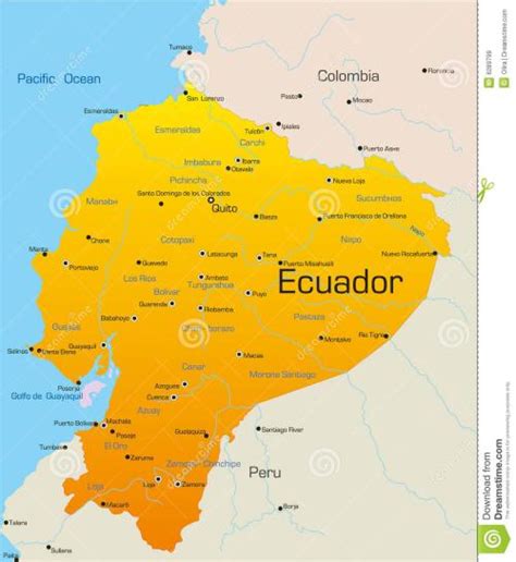 厄瓜多尔地图 库存照片 - 图片: 33057430
