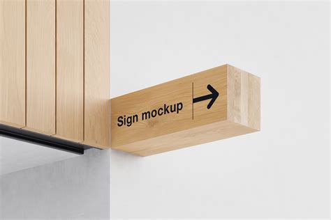 Free Wooden Wayfinding Sign Mockup PSD Set - Good Mockups