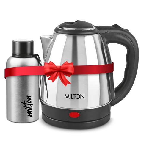 Milton Combo Set Go Electro Stainless Steel Kettle, 2 Litres, Silver ...