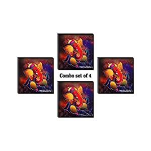 SAF 6MM MDF Ganesha UV Textured Painting (Synthetic, 12 inch x 12 inch ...