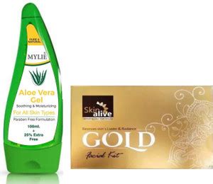 Mylie Skin Science Aloe Vera Multipurpose Beauty Gel & Skin Alive Gold ...