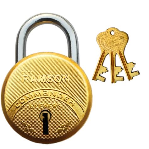 RAMSON Brass Commander 6 Levers Lock with 3 Keys (Gold, 50mm) : Amazon ...