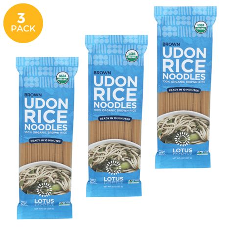 Lotus Foods Gluten-Free Organic Brown Udon Rice Noodles, 8 oz, 3-Pack ...
