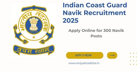 Indian Coast Guard Navik Recruitment 2025 – Apply Online for 300 Navik ...