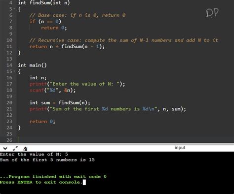 Image result for Recursive Function in C Add Sum