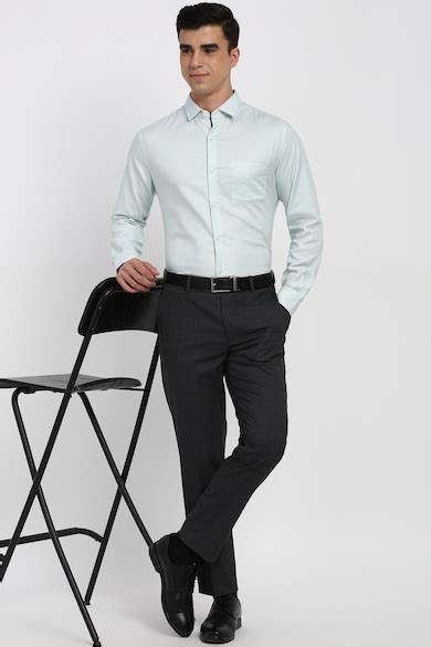 Buy Men Light Blue Regular Fit Full Sleeves Formal Shirt Online ...