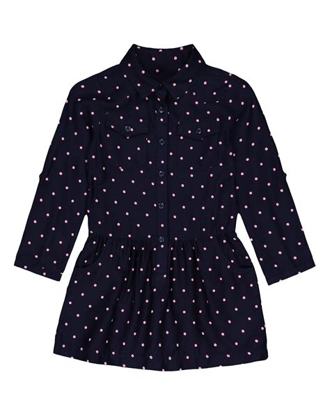 Buy Navy And Pink Spot Shirt Dress Online at Best Price | Mothercare India