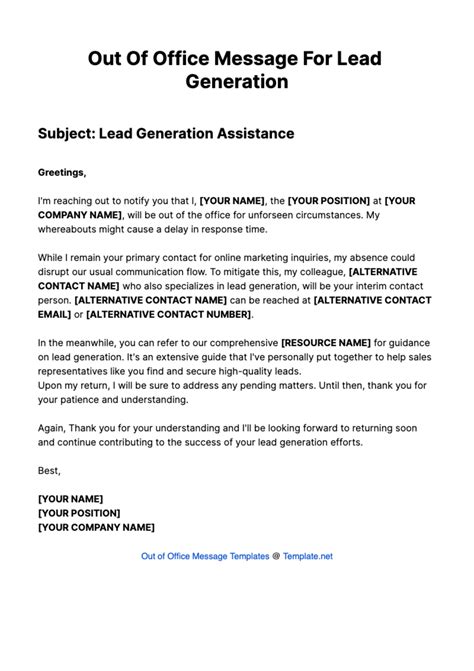 Exle Maternity Leave Out Of Office Email Exle - Infoupdate.org