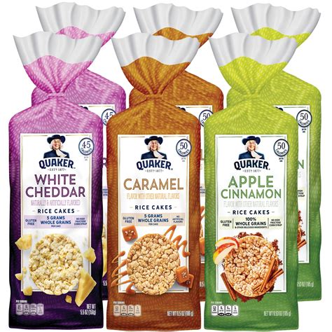 Quaker Rice Cakes, Variety Pack, Gluten Free, 6 Bags - Walmart.com