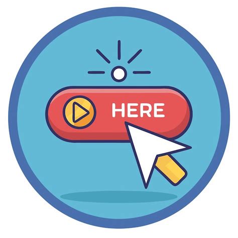 Click here button with mouse cursor pointer | Premium Vector