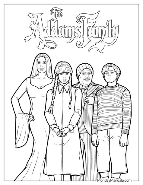 20 Wednesday Coloring Pages (Free PDF Printables)