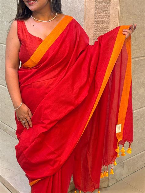 Red Bengal Cotton Saree