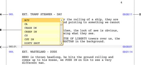Image result for Shooting Script Sample