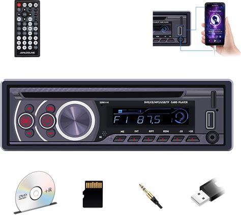 Amazon.com: Single Din Car Stereo Bluetooth Car CD DVD Player HandsFree Calling Head Unit FM ...