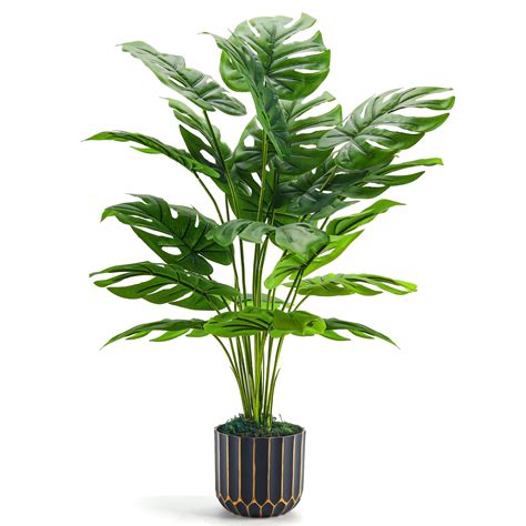 Der Rose Fake Plants Tall 28'' Artificial Monstera Faux Plants Indoor ...