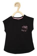 Buy Girls Black Solid Visitwear T Shirt Online - 695763 | Peter England