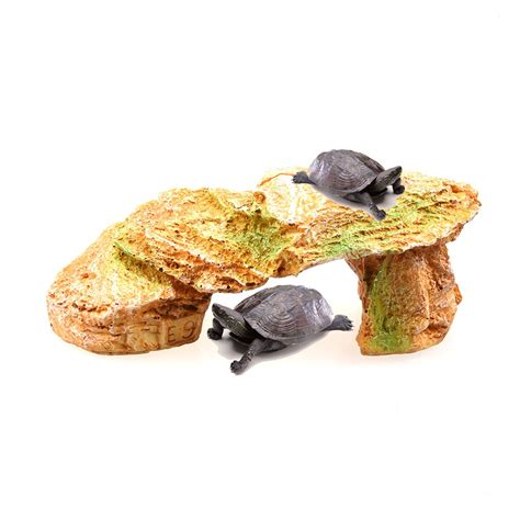 Rejoicing Turtle Cave Amphibious Tortoise Basking Platform Corner Ramp ...