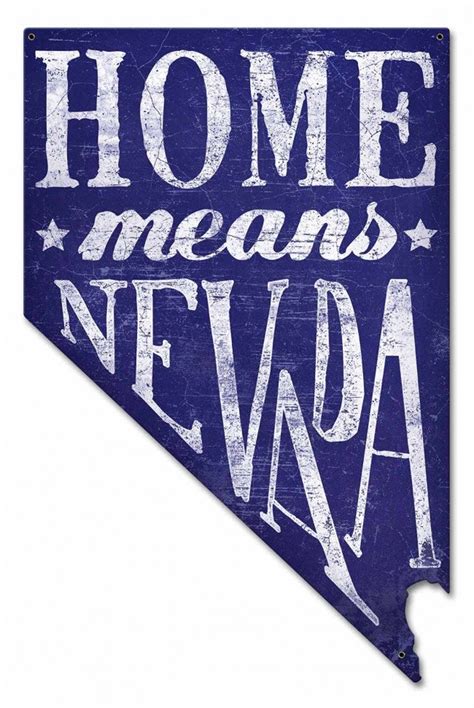 Home Means Nevada Map Metal Art Sign American Made Vintage - Etsy