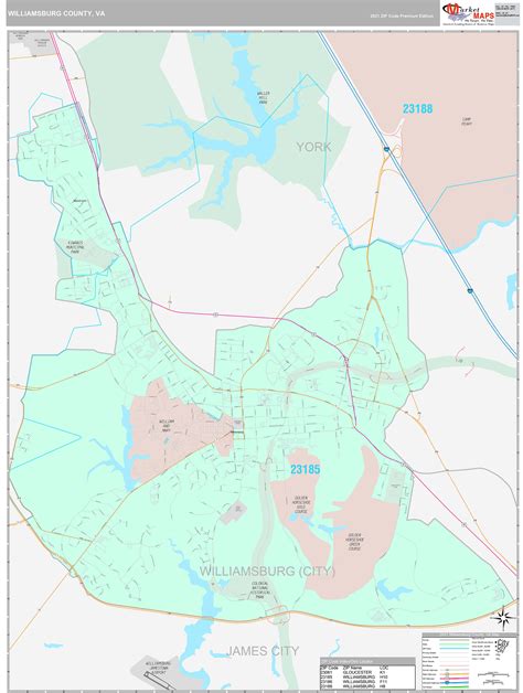 Williamsburg County, VA Wall Map Premium Style by MarketMAPS - MapSales.com