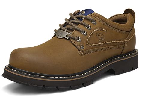 Buy CAMEL CROWN Men's Work Shoes Casual Leather Low-Cut Work Boots ...