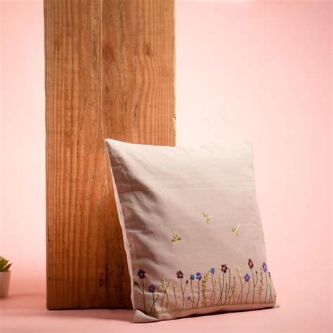 Buy Hand-embroidered Cushion Cover - 40 x 40 cm Online On Zwende