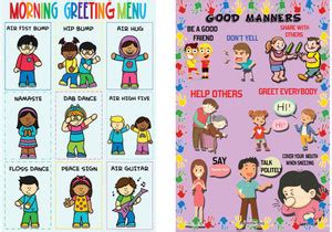 Decorative Wall Posters For Childrens|Good Manners|Morning Greetings ...