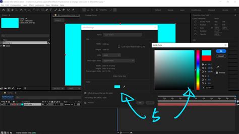 How to change solid background color in After Effects