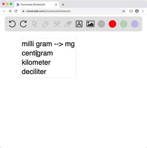 SOLVED:Write the abbreviation for each of the following units: a. milligram b. deciliter c ...
