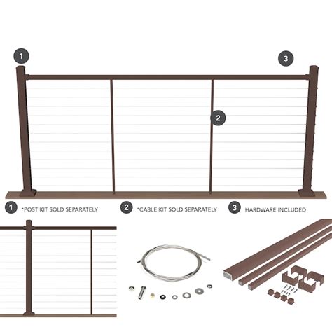 Deckorators Contemporary cable 8-ft x 42-in Weathered Brown Aluminum ...