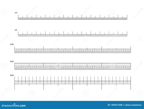 Inch and Metric Rulers Vector. Measuring Tool. Centimeters and Inches ...
