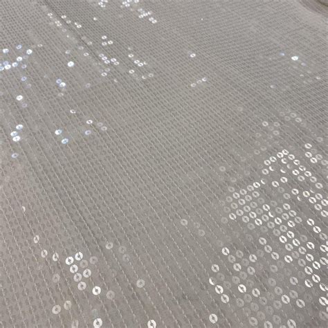 Premium White Georgette Sequins Embroidery Fabric Fabric for Designers ...