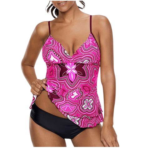 SELONE 2 Piece Swimsuits for Older Women Summer Swimsuits Tankini ...