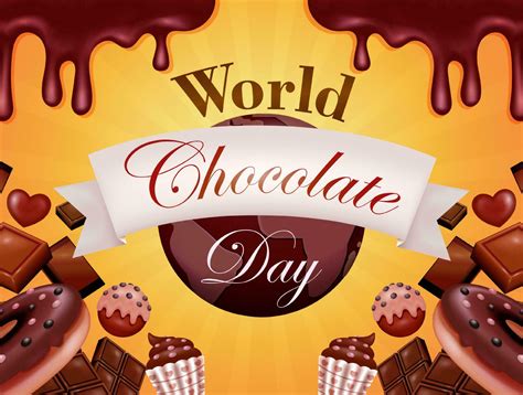 World Chocolate Day. Poster or banner, 3d vector illustration of ...