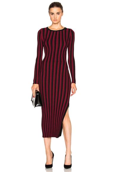 Altuzarra Amelia Dress in Red & Black Stripe | FWRD