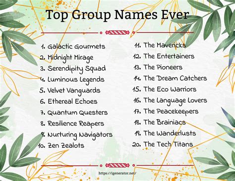 Group Name Generator | 321 Creative Group Name Ideas