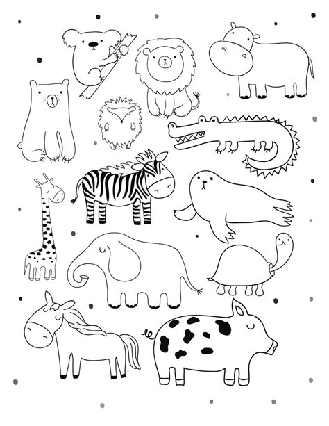 Zoo Animal Coloring Page for Kids, Printable Coloring Page, Zoo Themed ...