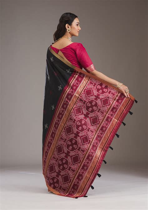 Buy Black Zariwork Tissue Saree - Koskii