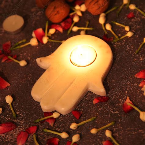 Hamsa Hand Tea Light Candle Holder for Home Decor