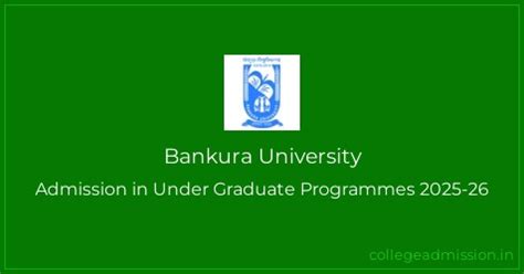 Bankura University: Admission in Under Graduate Programmes 2025-26 ...
