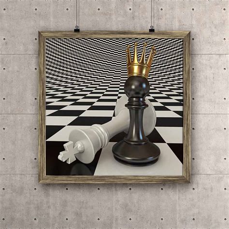 ArtzFolio Black Does the Pawn Checkmate Canvas Painting Synthetic Frame ...