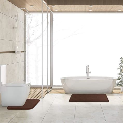 Buy FEELSO Memory Foam Bath Mat Set, Extra Soft 2 Piece Bathroom Rugs ...