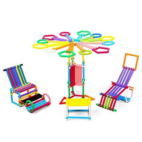 Buy DeoDap Bulid Structures Interlocking Play Mat Building Sticks ...