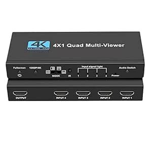 Buy Etzin HDMI Swithcer 4X1 HDMI Quad Multi-Viewer HDMI Switcher 1080p ...