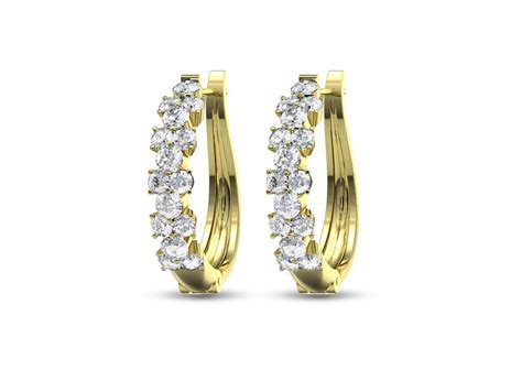 Stack of Clubs Silver Hoop Earrings For Women | Orionz Jewels