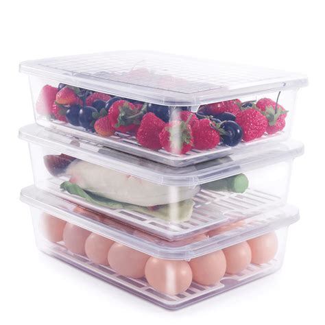 Buy 77L Food Storage Container, (3-Pack) Plastic Food Containers with ...