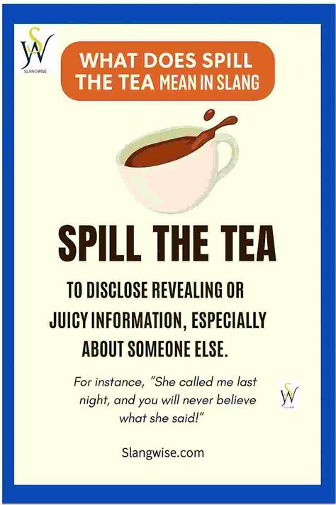 Tea Meaning Slang