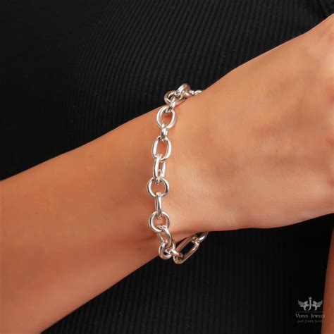 925 Sterling Silver Round Link Chain Bracelet - Unisex – VerveJewels