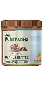 PURE FARMS All-Natural, Single-Ingredient Peanut Butter, 325gm Pack ...