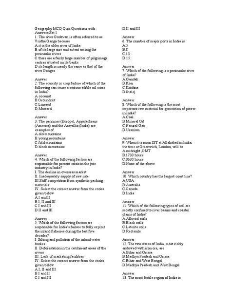 Image result for Geography MCQ Test